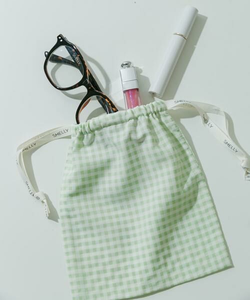 SMELLY/スメリー 『WEB/一部店舗限定』プリントキンチャクポーチ チェック S SMELLY/スメリー 『WEB/一部店舗限定』プリントキンチャクポーチ チェック S