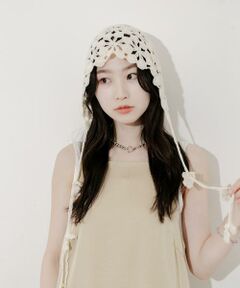 SMELLY / スメリー ニットキャップ | フラワークロシェボンネット