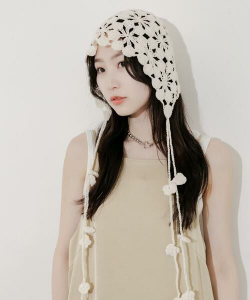SMELLY / スメリー ニットキャップ | フラワークロシェボンネット | 詳細2