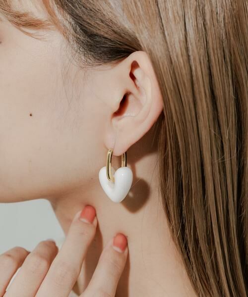 SMELLY / スメリー ピアス・イヤリング | ハートドロップフープピアス | 詳細3