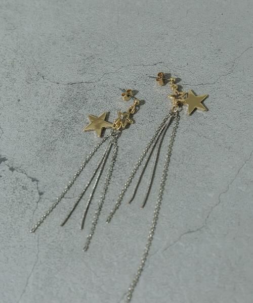 SMELLY / スメリー ピアス・イヤリング | スターチェーンアシメピアス | 詳細1