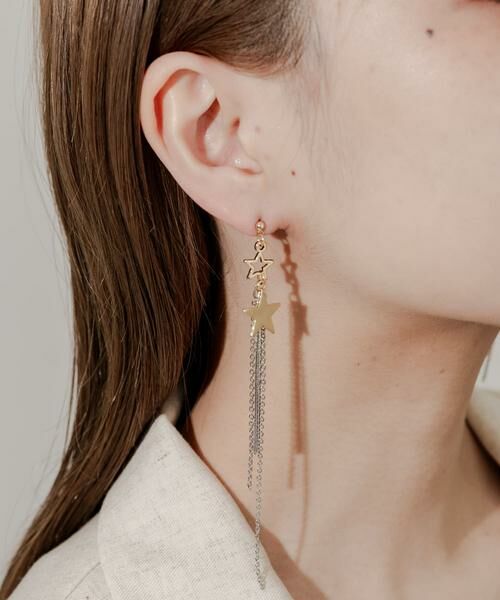 SMELLY / スメリー ピアス・イヤリング | スターチェーンアシメピアス | 詳細5