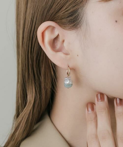 SMELLY / スメリー ピアス・イヤリング | ドロップストーンフープピアス | 詳細2