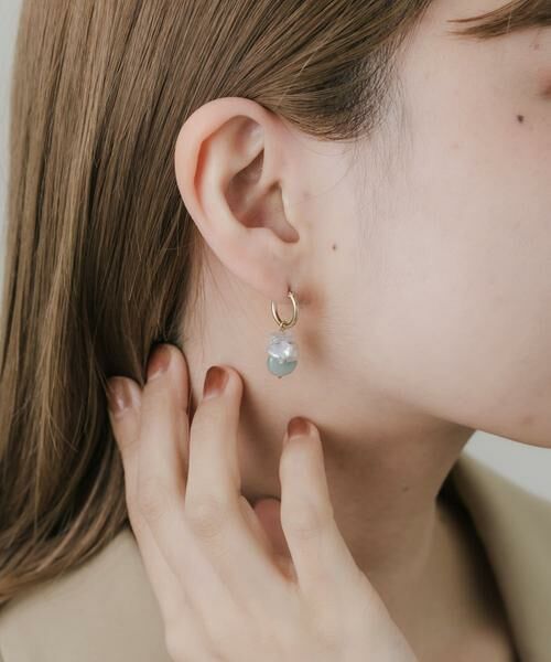 SMELLY / スメリー ピアス・イヤリング | ドロップストーンフープピアス | 詳細3