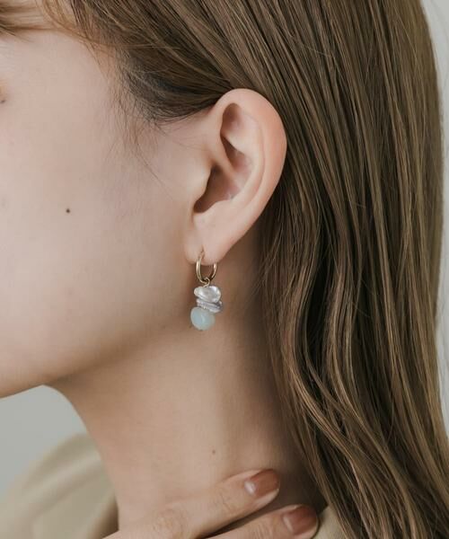 SMELLY / スメリー ピアス・イヤリング | ドロップストーンフープピアス | 詳細4