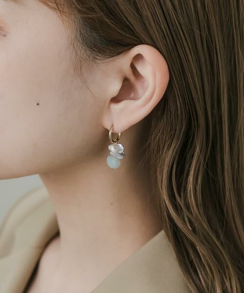SMELLY / スメリー ピアス・イヤリング | ドロップストーンフープピアス | 詳細6
