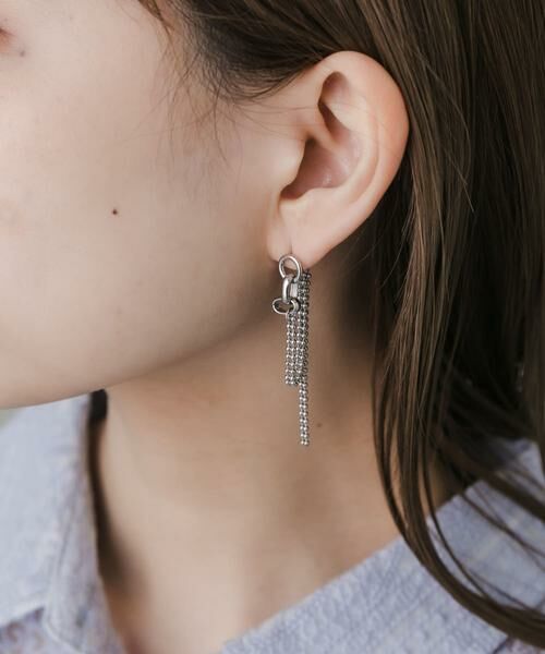 SMELLY / スメリー ピアス・イヤリング | ニュアンスメタルボールチェーンピアス | 詳細1