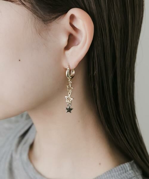 SMELLY / スメリー ピアス・イヤリング | スターアシメチェーンフープピアス | 詳細3