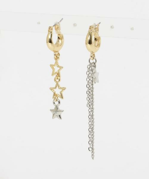 SMELLY / スメリー ピアス・イヤリング | スターアシメチェーンフープピアス | 詳細4
