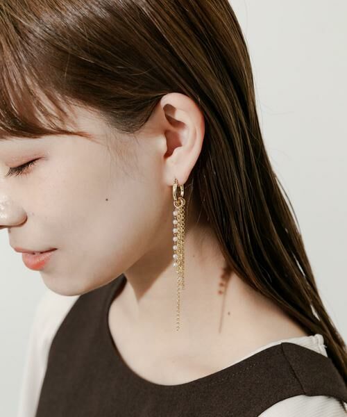 SMELLY / スメリー ピアス・イヤリング | パールチェーンマルチWAYフープピアス | 詳細2