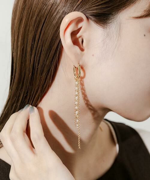 SMELLY / スメリー ピアス・イヤリング | パールチェーンマルチWAYフープピアス | 詳細3