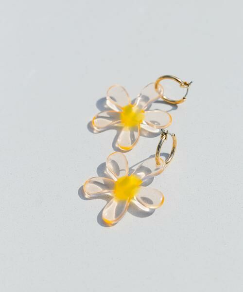 SMELLY / スメリー ピアス・イヤリング | クリアフラワーメタルフープピアス | 詳細2
