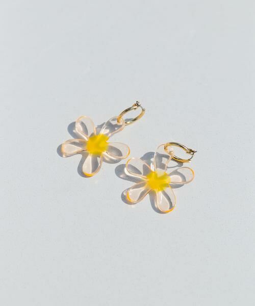 SMELLY / スメリー ピアス・イヤリング | クリアフラワーメタルフープピアス（クリア）