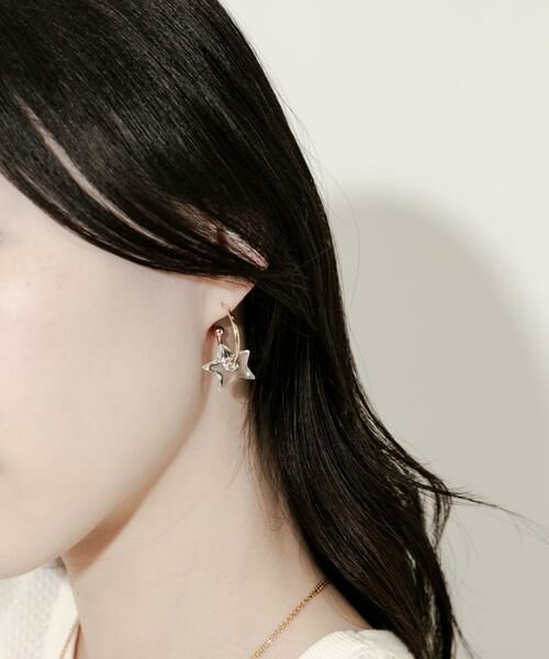 SMELLY / スメリー ピアス・イヤリング | クリアスターフープピアス | 詳細4