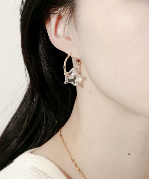 SMELLY / スメリー ピアス・イヤリング | クリアスターフープピアス | 詳細6