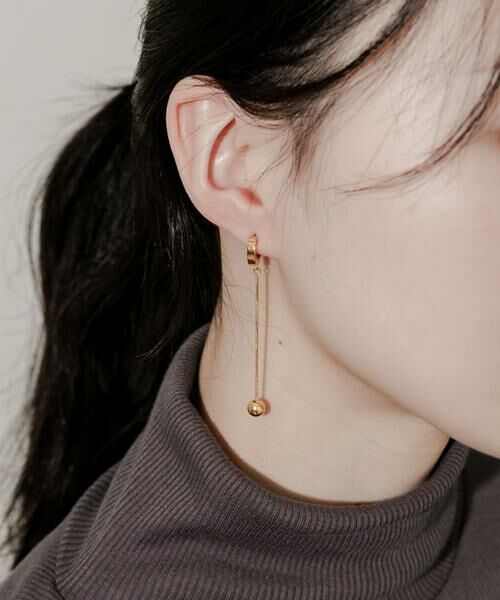 SMELLY / スメリー ピアス・イヤリング | ステンレスボールドロップフープピアス | 詳細2