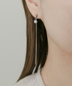 SMELLY / スメリー ピアス・イヤリング | ステンレスパールシンプルチェーンピアス