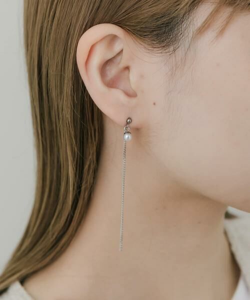 SMELLY / スメリー ピアス・イヤリング | ステンレスパールシンプルチェーンピアス | 詳細1