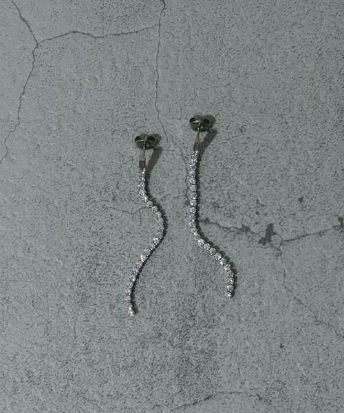 SMELLY / スメリー ピアス・イヤリング | ステンレスビジューチェーンピアス | 詳細1