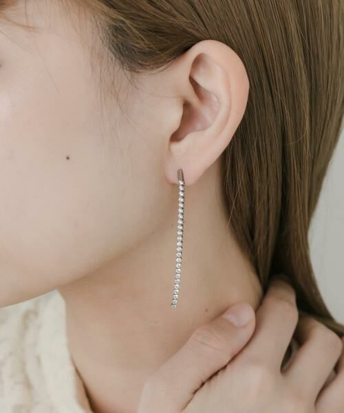 SMELLY / スメリー ピアス・イヤリング | ステンレスビジューチェーンピアス | 詳細3