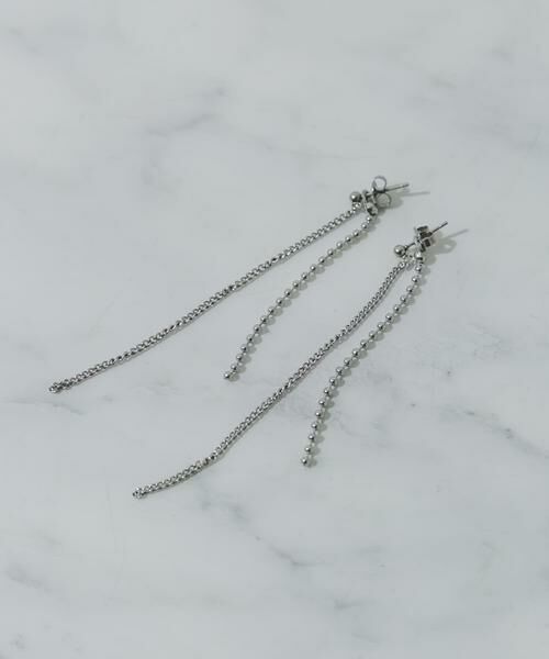 SMELLY / スメリー ピアス・イヤリング | ステンレスダブルシンプルチェーンピアス | 詳細1