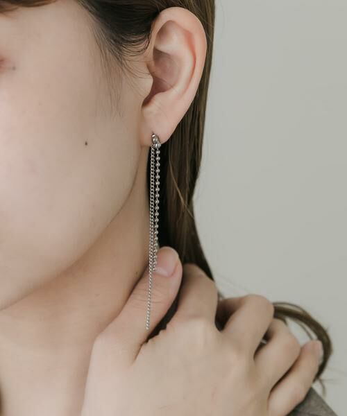 SMELLY / スメリー ピアス・イヤリング | ステンレスダブルシンプルチェーンピアス | 詳細2
