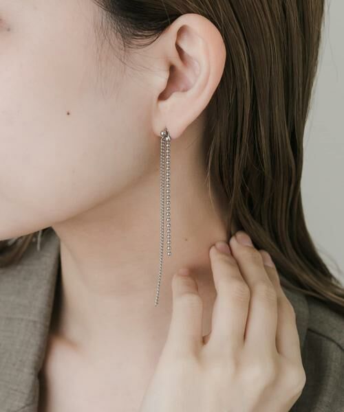 SMELLY / スメリー ピアス・イヤリング | ステンレスダブルシンプルチェーンピアス | 詳細4