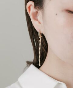 SMELLY / スメリー ピアス・イヤリング | パールチェーンメタルカーブピアス