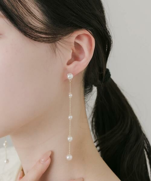 SMELLY / スメリー ピアス・イヤリング | パールロングチェーンピアス | 詳細3