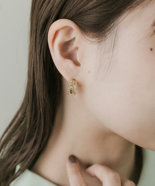 SMELLY / スメリー ピアス・イヤリング | トリプルラインフープピアス | 詳細3