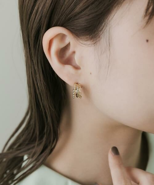 SMELLY / スメリー ピアス・イヤリング | トリプルラインフープピアス | 詳細4