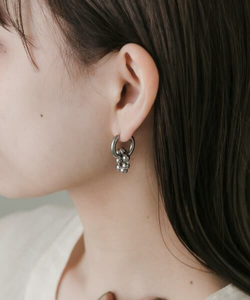 SMELLY / スメリー ピアス・イヤリング | ステンレスアシメメタルボール2WAYピアス | 詳細5