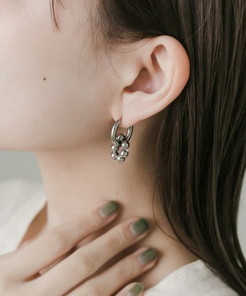 SMELLY / スメリー ピアス・イヤリング | ステンレスアシメメタルボール2WAYピアス | 詳細6