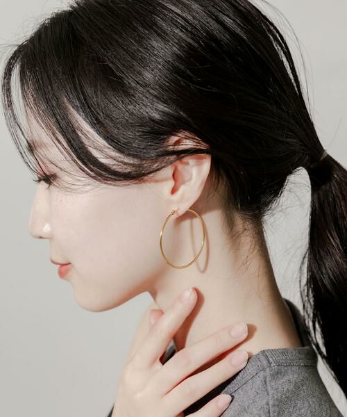 SMELLY / スメリー ピアス・イヤリング | ステンレスフープピアス 40mm | 詳細3