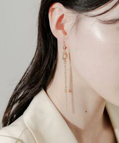 SMELLY / スメリー ピアス・イヤリング | メタルサークルロングチェーンピアス