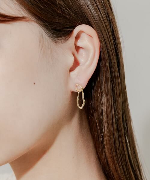 SMELLY / スメリー ピアス・イヤリング | メタルダブルニュアンスオーバルピアス | 詳細1