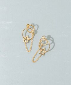 SMELLY / スメリー ピアス・イヤリング | サークルスターチェーンコンビピアス