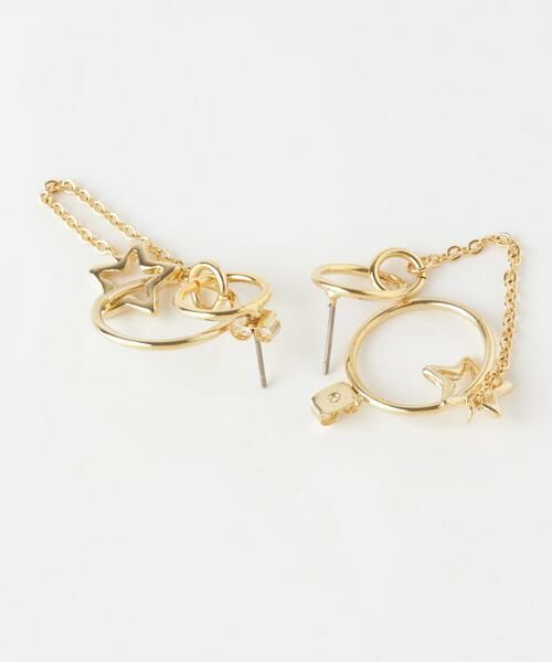 SMELLY / スメリー ピアス・イヤリング | サークルスターチェーンコンビピアス | 詳細4