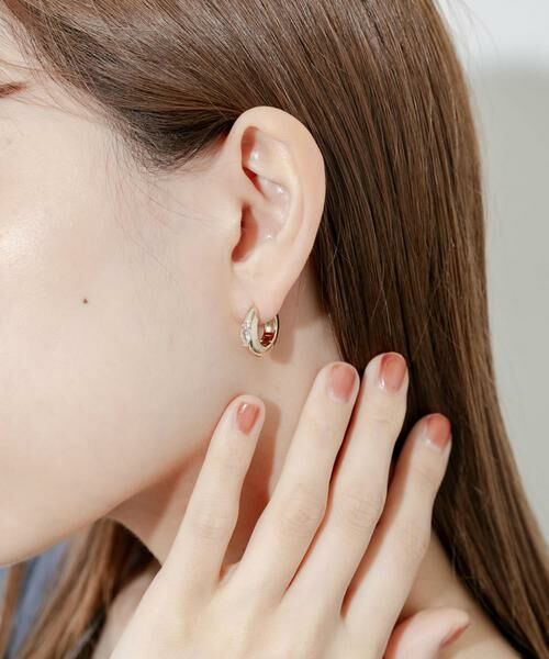 SMELLY / スメリー ピアス・イヤリング | ポイントビジューフープピアス | 詳細1