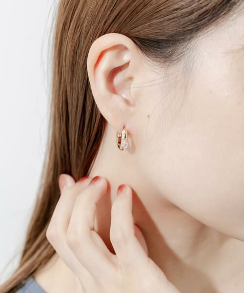 SMELLY / スメリー ピアス・イヤリング | ポイントビジューフープピアス | 詳細2