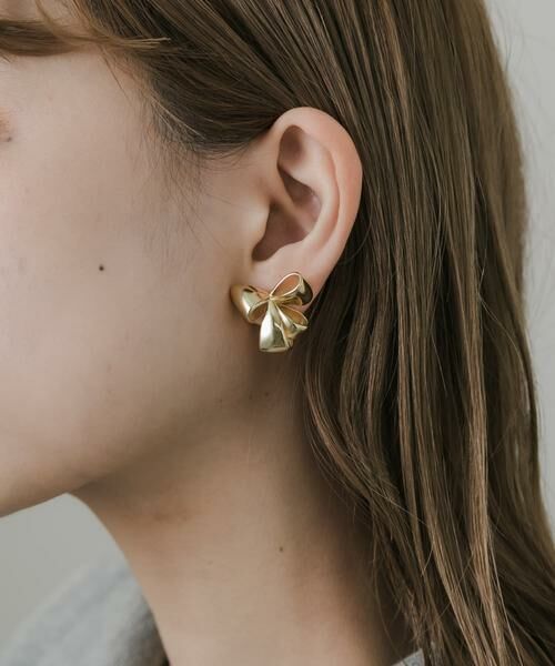 SMELLY / スメリー ピアス・イヤリング | ニュアンスリボンモチーフイヤリング | 詳細5