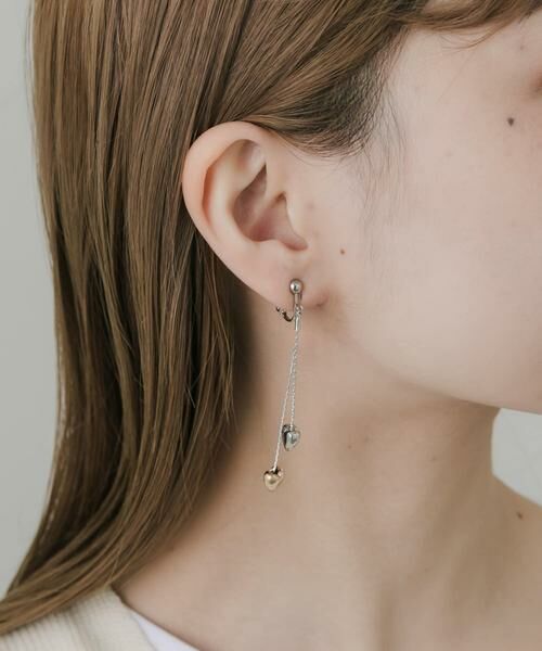 SMELLY / スメリー ピアス・イヤリング | ダブルハートドロップイヤリング | 詳細2