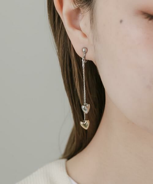 SMELLY / スメリー ピアス・イヤリング | ダブルハートドロップイヤリング | 詳細3