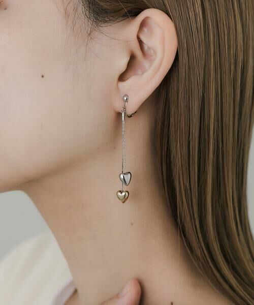 SMELLY / スメリー ピアス・イヤリング | ダブルハートドロップイヤリング | 詳細4