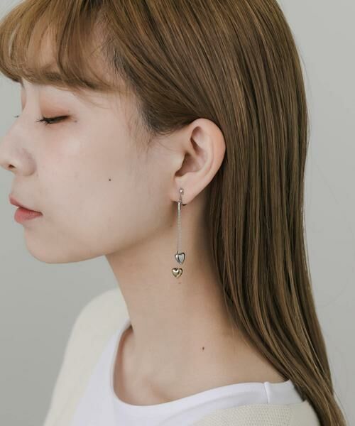 SMELLY / スメリー ピアス・イヤリング | ダブルハートドロップイヤリング | 詳細5