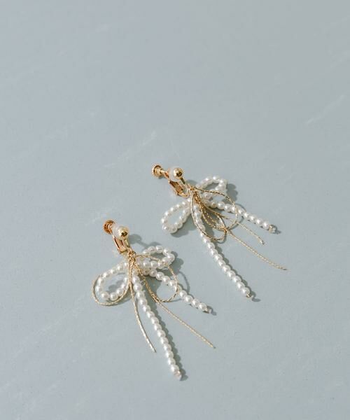 SMELLY / スメリー ピアス・イヤリング | パールリボンモチーフイヤリング | 詳細2