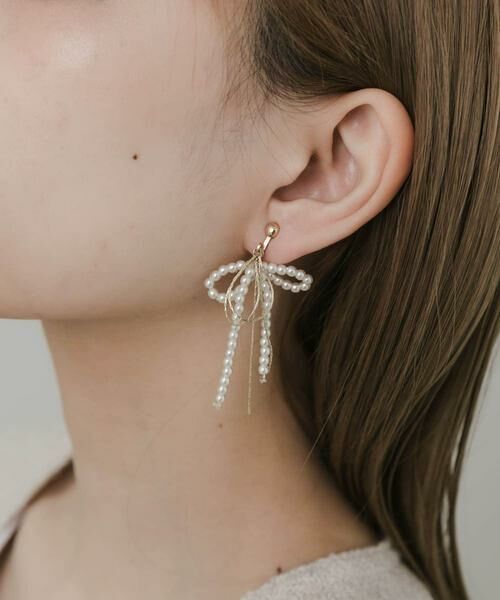 SMELLY / スメリー ピアス・イヤリング | パールリボンモチーフイヤリング | 詳細3