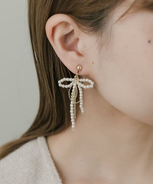 SMELLY / スメリー ピアス・イヤリング | パールリボンモチーフイヤリング | 詳細4