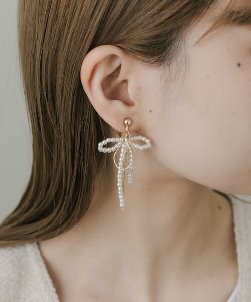 SMELLY / スメリー ピアス・イヤリング | パールリボンモチーフイヤリング | 詳細5