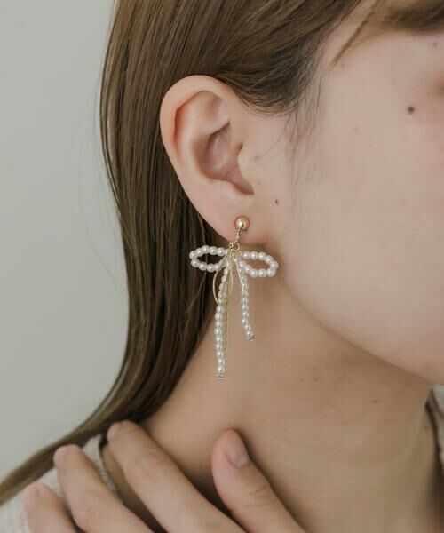 SMELLY / スメリー ピアス・イヤリング | パールリボンモチーフイヤリング | 詳細6